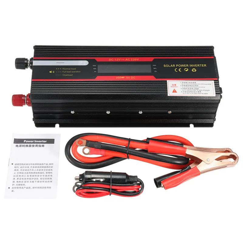 Inversor do Carro Potência de Pico Transformador de Tensão Inversor + Display v a 110 Inversor - 24 Lcd 12 v 220 6000 w 4 de tensão 12 v 24 v a