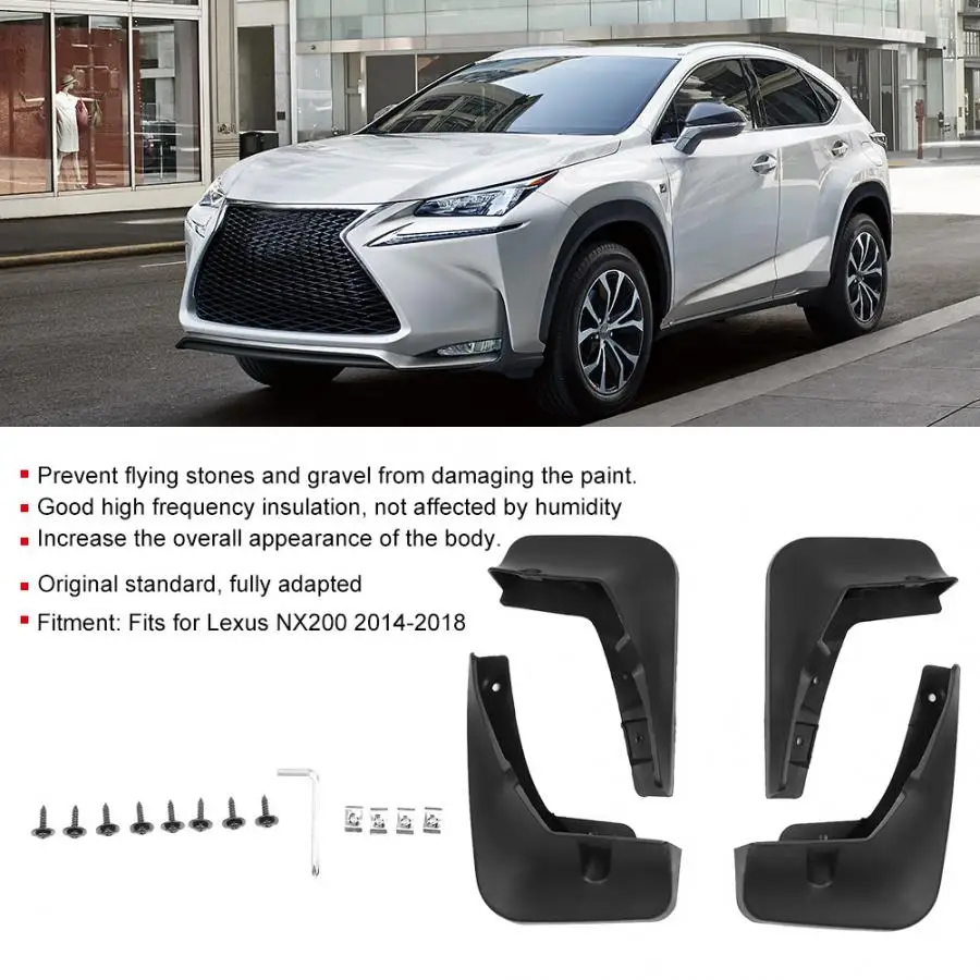 4 шт., Автомобильные Брызговики, брызговики, крылья, подходят для Lexus NX200, автомобильные аксессуары для крыла
