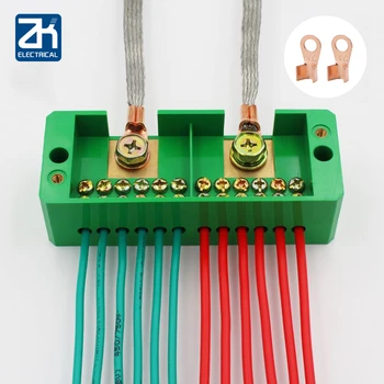 

Two-in and twelve-out terminal block junction box 2-in and 12-out household zero-fire wire branch wiring and wire terminal row