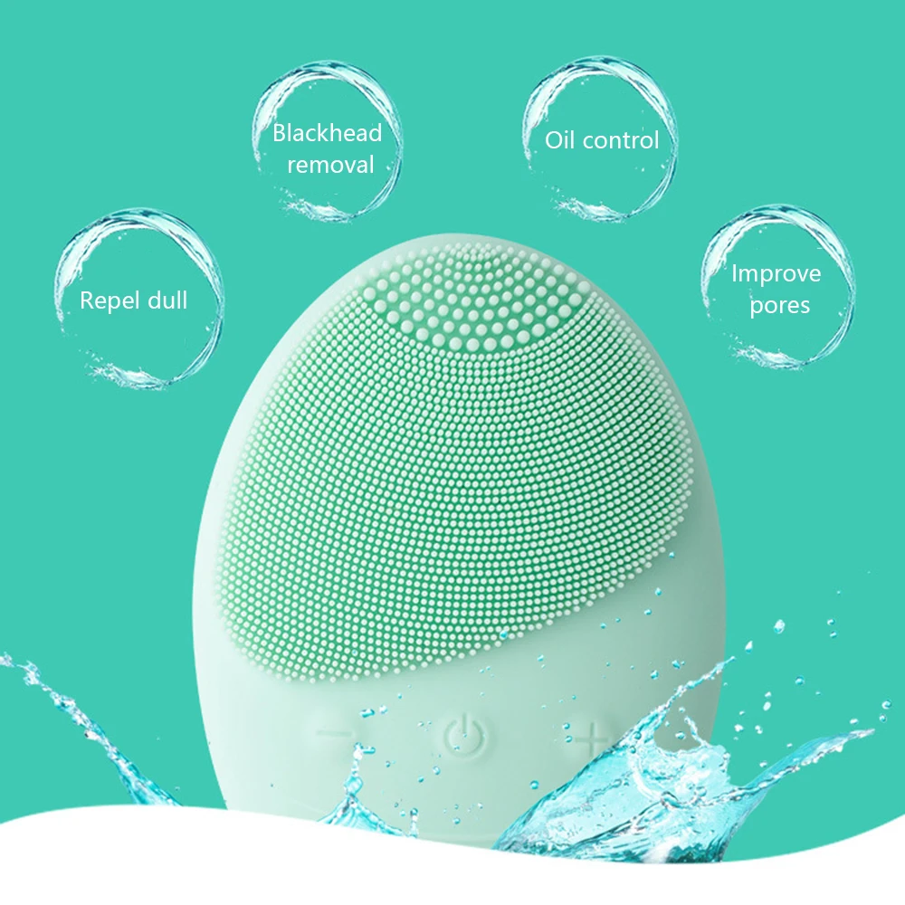 Звуковая для лица очищающая щетка зарядка электрическая щетка для чистки пор инструмент для ухода за кожей водонепроницаемый силиконовый скраб-щетка Массажер для лица