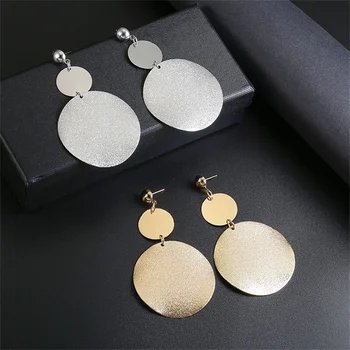 

Minghuang Fashion Earrings 2020 Big Geometric Round Earrings For Women Hanging Dangle Earrings Drop Earing Modern Female Jewelry