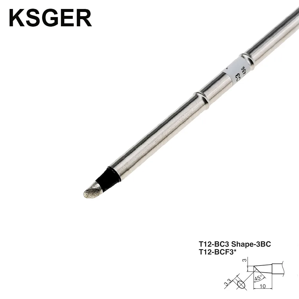KSGER черный XA-Класс без примесей свинца и T12-K T12-ILS T12-J02 KU BC2 D16 D24 BL электрической жал для FX951 паяльная станция - Цвет: 5pcs T12-BC3