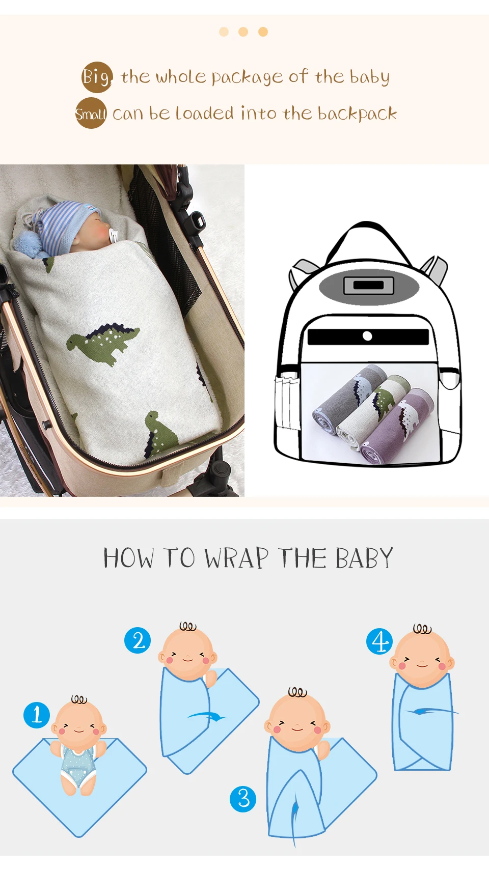 Cobertores do Bebê Cobertores de Algodão Macio Recém-nascido Bebê Bebes Dinossauro Malha Criança Crianças Swaddle Envoltório Carrinho Cama Colchas 100*80cm 5 Cheap Cobertores e mantas