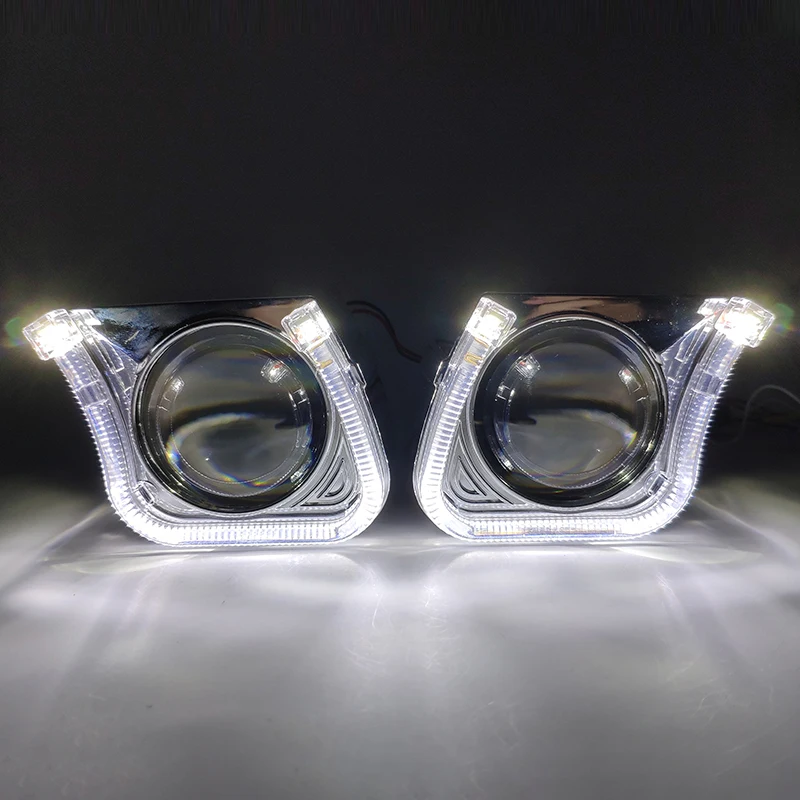 

Car Styling 2.5 Inch Square U LED Angel Eyes HID Bi-xenon Lens Lenses Shrouds For Headlight Car Projector DRL H1 H4 H7 retrofit