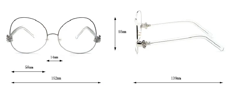 SO& EI модные большие овальные женские очки, оправа, уникальные жемчужные носовые упоры, прозрачные линзы, очки для мужчин, оптические металлические оправы для очков
