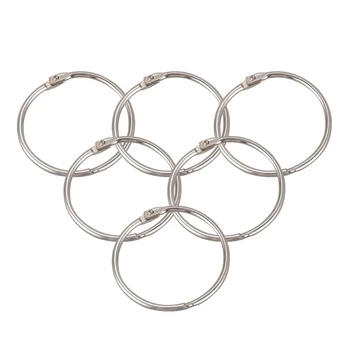

Metal Book Loose Leaf Binder Hinge Snap Ring 43mm Inner Dia 6pcs