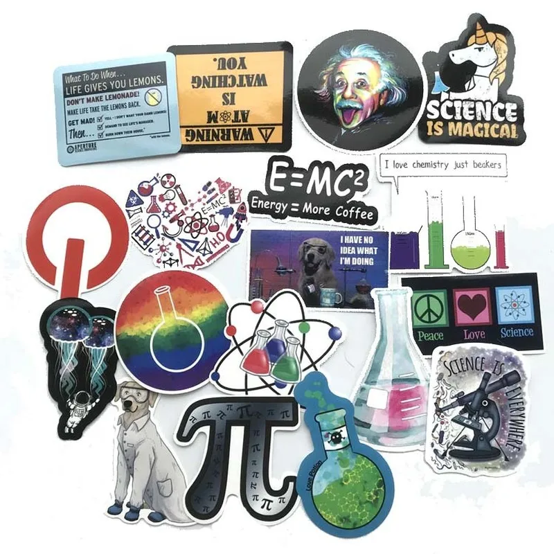 

50 PCS science chemistry lab astronaut stickers blockchain code Brain scientists funny stickers for child gift decor Luggage