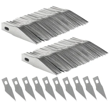 

200PCS Replacement Hobby Blade Spare Blades Steel Craft Knife Blades for DIY Art Work Cutting
