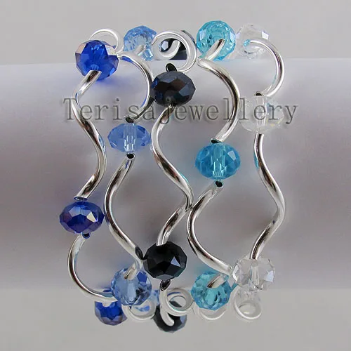

Terisa Pearl Jewelry Store Multicolor Baroque Genuine Freshwater Pearl Elastic Bracelet Crystal Beads Tube Smart Bangle Hot Sale