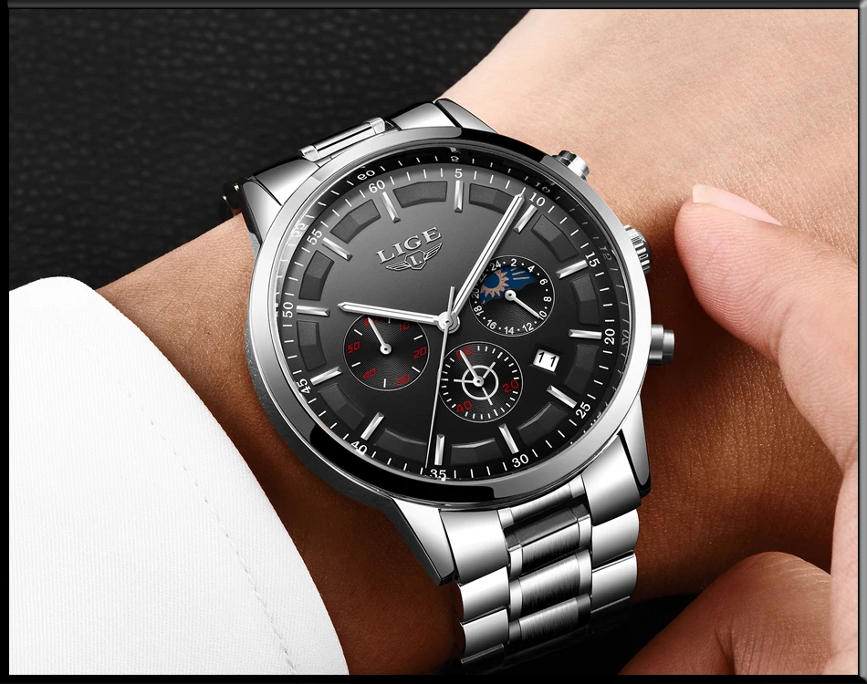 2022 New LIGE Watches Men quartz Top Brand Analog Military male Watches Men Sports army Watch Waterproof Relogio Masculino+Box