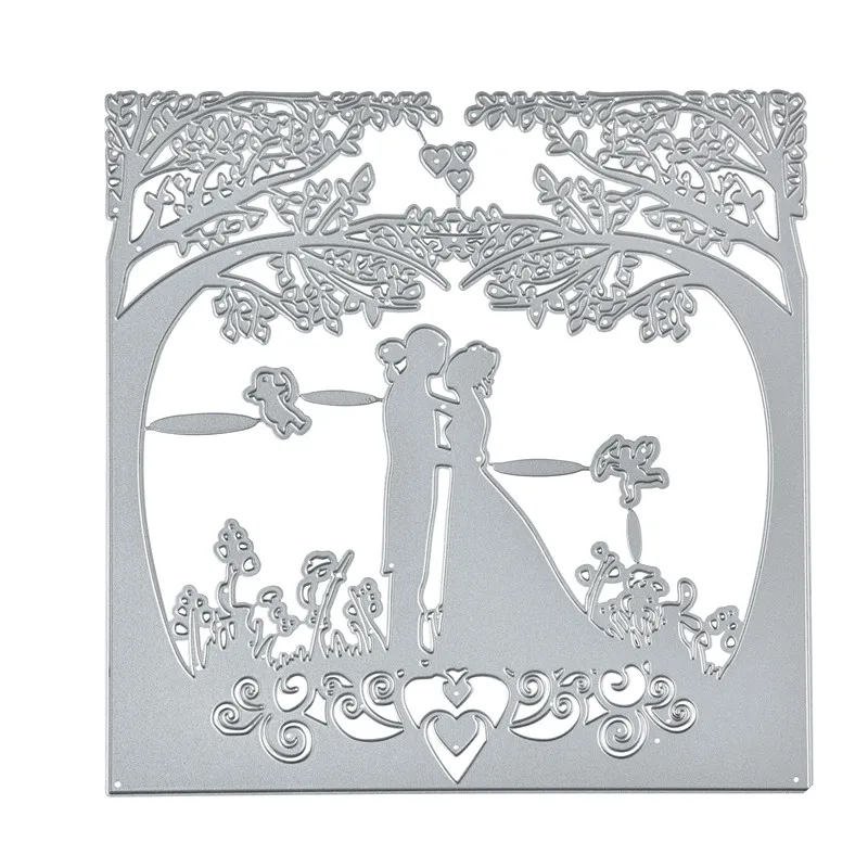  DiyArts Couple Love Metal Cutting Dies Lace Invitation for Card Making Scrapbooking Embossing Stenc - 4000539186237