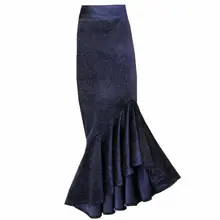 Модная, длинная, до середины икры, Вельветовая, тянущаяся, для женщин, плюс размер, S-4XL, стиль русалки, для девушек, высокая талия, плиссированная юбка