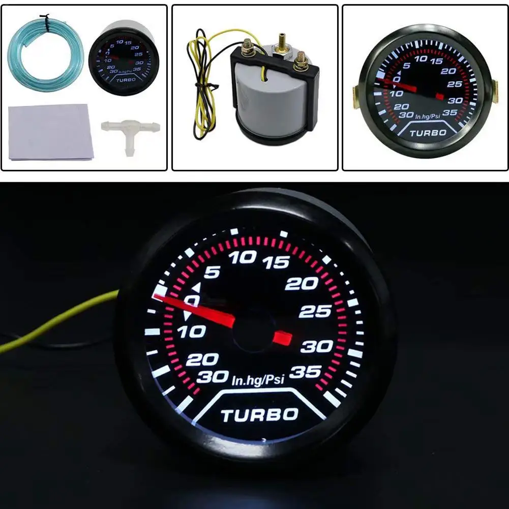 Универсальный 52 мм автомобиля датчик Давление цифровой светодиодный Turbo Boost датчики метр с прочной защитой циферблат Boost авто аксессуары