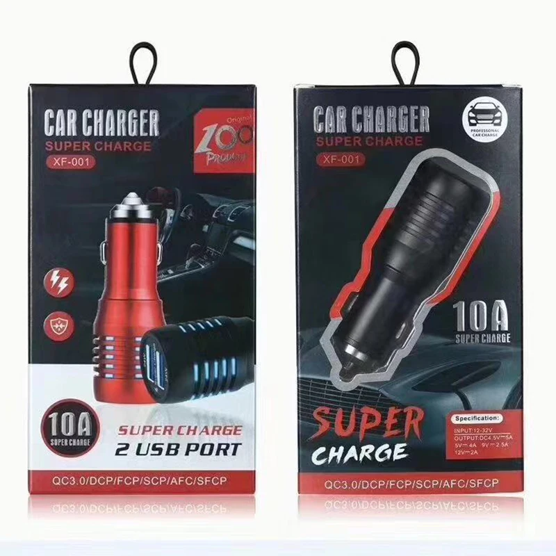 30pcs New Original high quality Mini Fast charging car charger Dual USB Quick charge 24W Metal Style factory wholesale DHL cheap - Тип штекера: With Retail Box