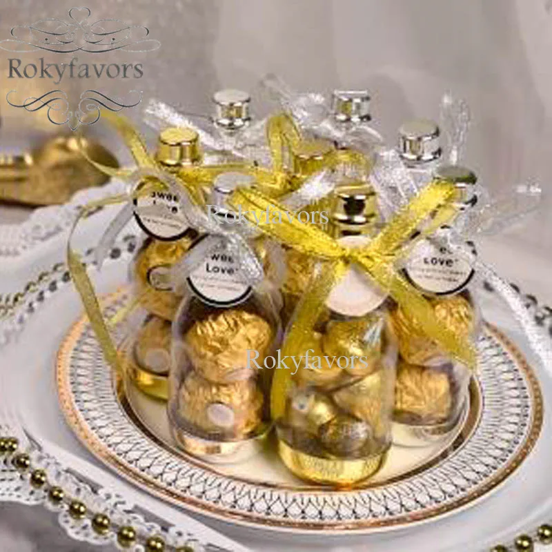 Personalised Chocolate Champagne Wedding Celebration Birthday Party Gold Favours 