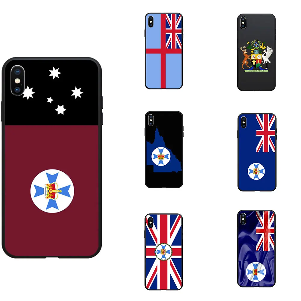 Australia Queensland QLD State Flag Theme Soft TPU Phone Cases Cover Image Logo For iPhone 6 7 8 S XR X Plus 11 Pro Max | Мобильные