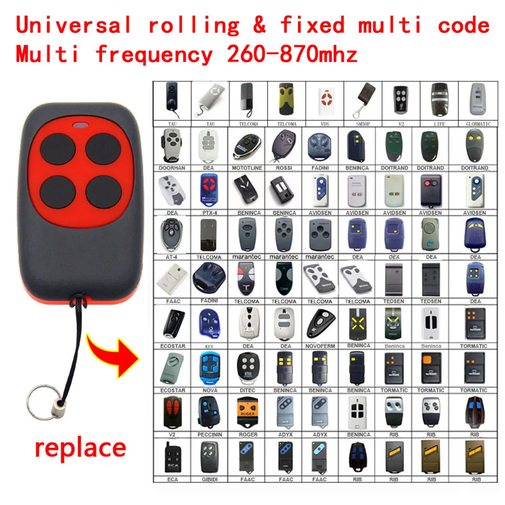 280 868MHZ Multi Frequency Garage Door Remote Control Copy Duplicator