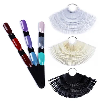 

Nail Swatch 150pcs Fan Shape Nail Art Display Natural Chart Gel Polish Coloring Sample Practice Training Nails With Removable Ri