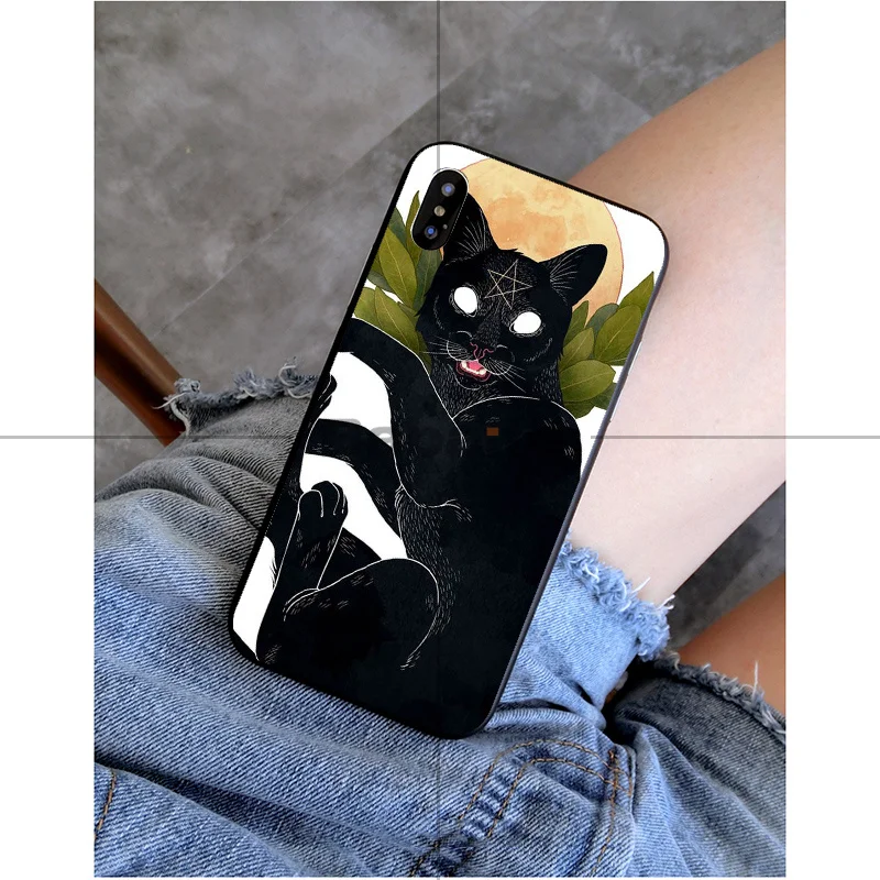 Babaite Witch and cat Customer высококачественный чехол для телефона Apple iPhone 11 pro max 7 6S Plus X XS MAX 5 5S SE XR - Цвет: A12