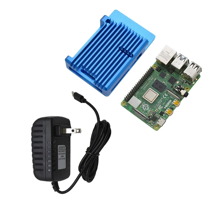 Для Raspberry Pi 4B 2G ram DIY Kit Поддержка 2,4/5,0 GHz wifi Bluetooth 5,0 с алюминиевым ЧПУ сплав защитный Синий чехол 5V 3A P