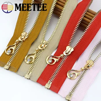 

1/2pcs Meetee 85cm 5# Metal Zippers Auto Lock Open-end Zips for Jackets Coat DIY Bags Decoration Sewing Accessories