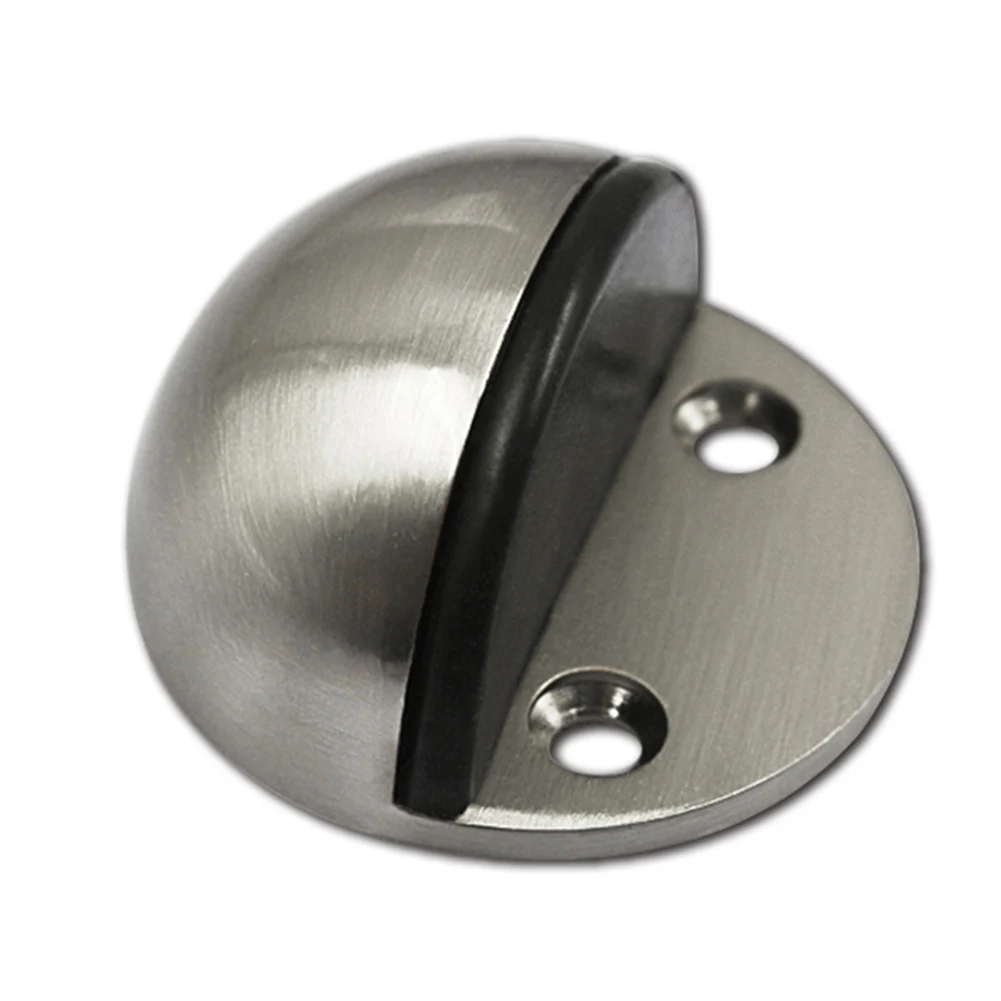 Напольные двери стоппер металлический Ограничитель для двери Резиновый Бампер безопасности дома коммерческий пол двери стоп AC889 - Цвет: Серебристый