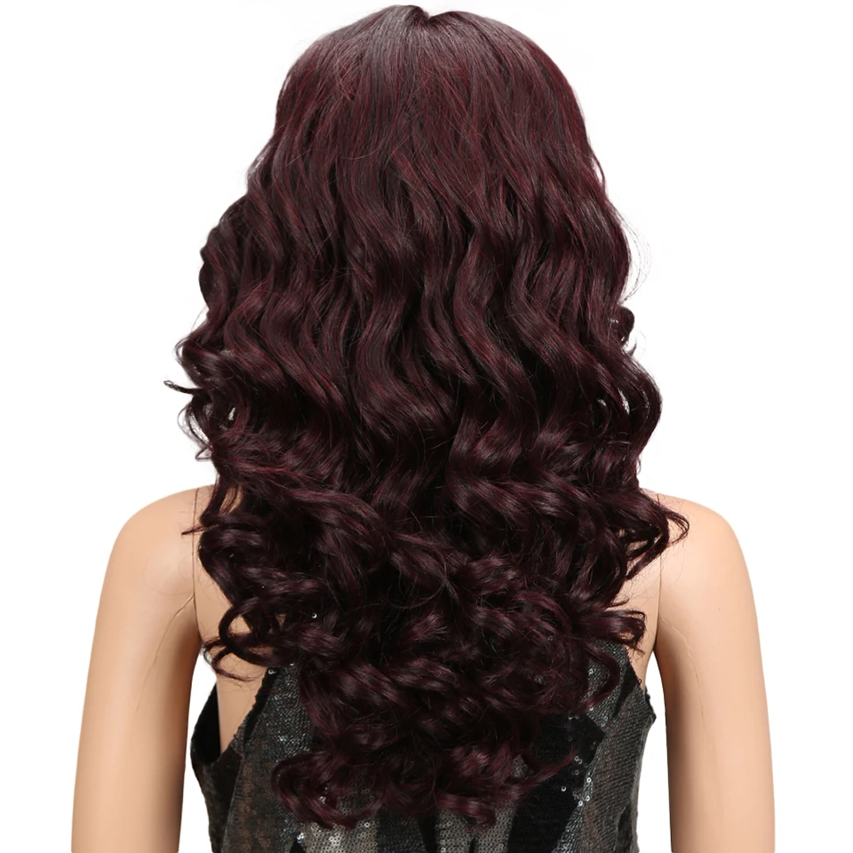 M Wig 20 дюймов Ombre цвета: золотой темно красный длинные волнистые волосы перукасы