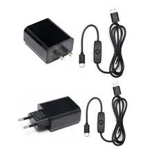 New 5V 3A Raspberry Pi Power Adapter with ON/OFF Switch EU US USB Charger for Raspberry Pi 4 Model B 3B 3B+