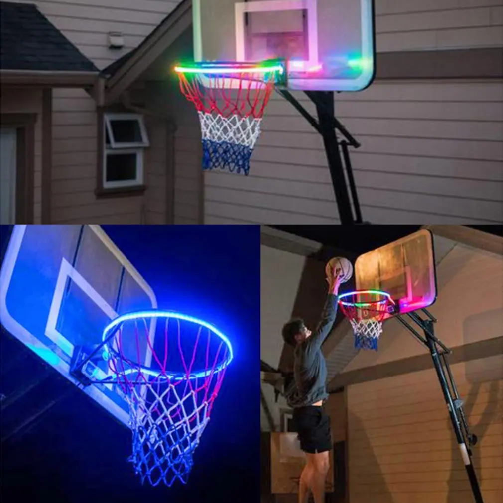 Потрясающий баскетбольный обруч, светодиодный светильник с датчиком, 8 режимов вспышки, баскетбольная коробка, СВЕТОДИОДНЫЙ Красочный светильник