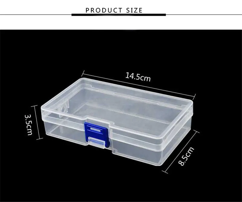 Durable Clear With Lid Mini Plastic Collection Jewelry Necklace Nail Art Tool Storage Container Case Box Holder Craft Organizer