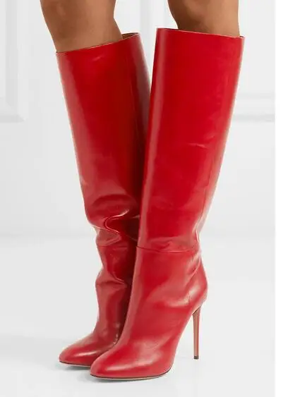 Купить Сапоги Красные Женские Кожаные