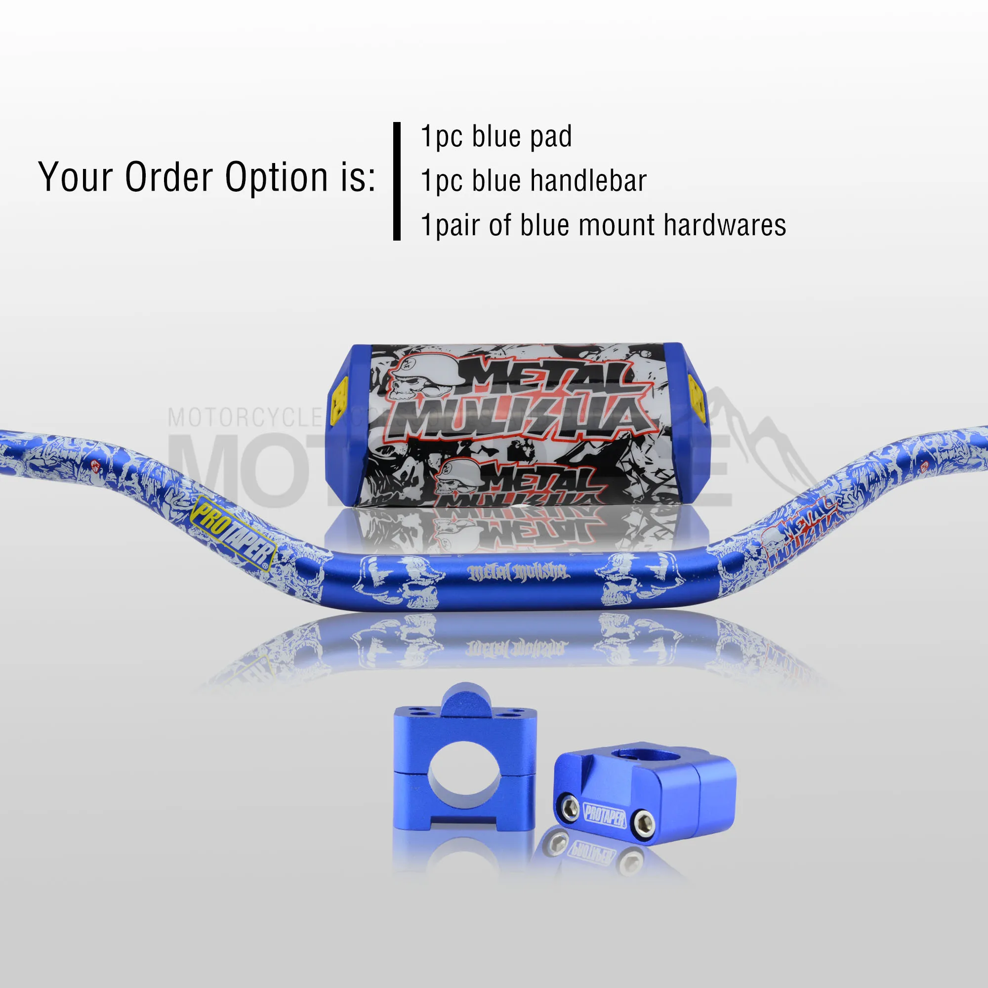 Blue Combo3 Руль для Pro Taper Pack Bar 1-1/" Mulisha ручка бар колодки Захваты Pit Pro Гонки Грязь велосипед ямы мотоцикл с адаптер cnc - Цвет: Blue Combo3