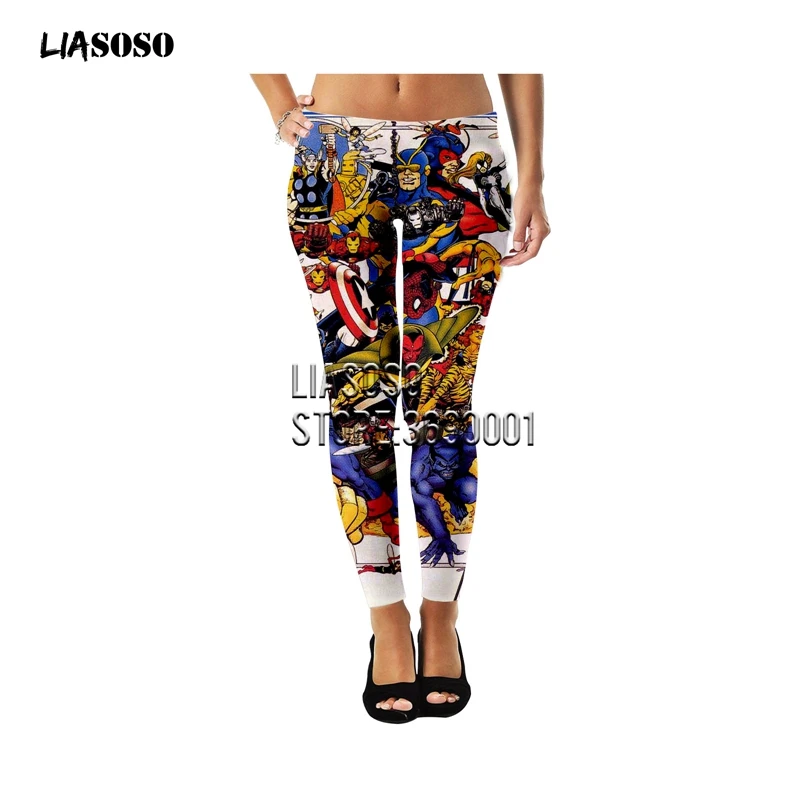 LIASOSO, Супергерой, Бэтмен, флэш, Супермен, Джокер, 3D принт, для девочек, женские леггинсы, готические леггинсы для тренировок, штаны до щиколотки, T73 - Цвет: 4