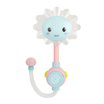

Baby Bath Toys Fun Sunflower Shower Faucet Spout Baby Bath Spout Babies Play Swimming Bathroom Toys Summer Bathing Blue
