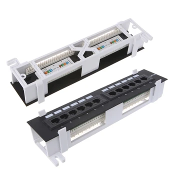 

12 Port CAT5 CAT5E Patch Panel RJ45 Networking Wall Mount Rack Mount Bracket U4LD