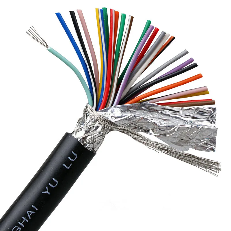 1 метр 24AWG 25 защищаемый сердечник кабель из чистой меди сигнальный кабель DB25 соединительные кабели черный серый - Цвет: Black