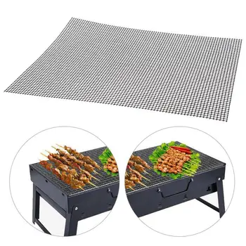 

Reusable BBQ Grill barbecue Mat Teflon Sheet Resistant Barbecue Mats Barbecue Fish Bake Supplies Non-Stick Smoker Vegetable C0P8
