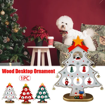 

Easy Install Wood Desktop Ornament Home Decor Office Living Room Bedroom With Iron Bells Christmas Tree Festival Multifunction