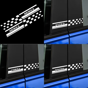 

2x Reflective Car Column Cover Film Vinyl Trim Sticker Auto Window B Pillar Decal for Opel OPC Astra Insignia Corsa Mokka Vectra
