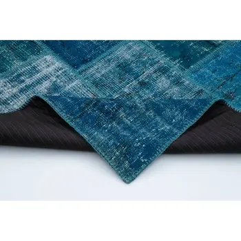 

174x243 Cm Turquoise Handmade Patchwork Rug-6x8 Ft