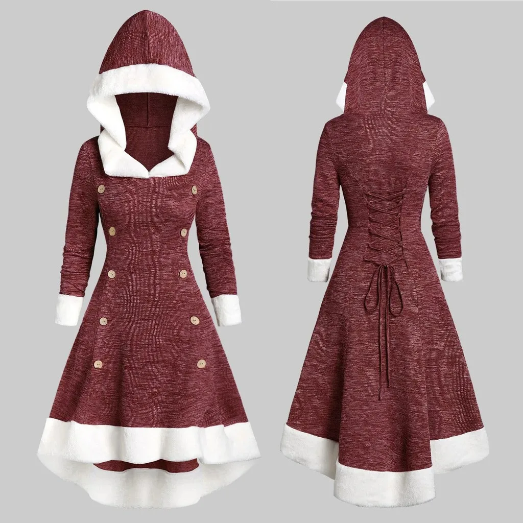 Robe hiver femme, женское платье с длинным рукавом, винтажное, на бретельках, на пуговицах, высокая низкая, миди, зимнее платье, vestidos ropa mujer