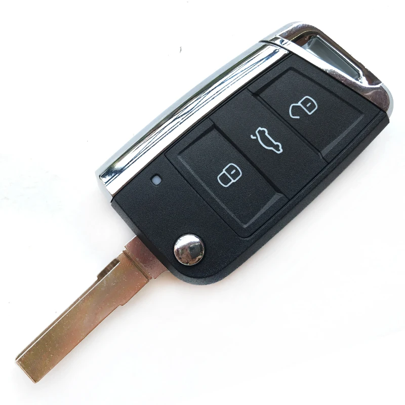 Сменный пульт дистанционного управления для ключа чехол для VW Volkswagen Golf 7 MK7 Skoda Seat 3 кнопки автомобиля флип складной ключ корпус на брелок крышка