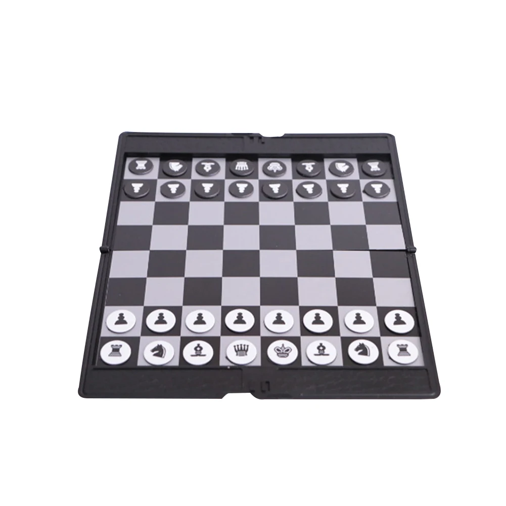 Easy Carry Travel Size Folding Magnetic Board Gold Silver Color Chess Game Set