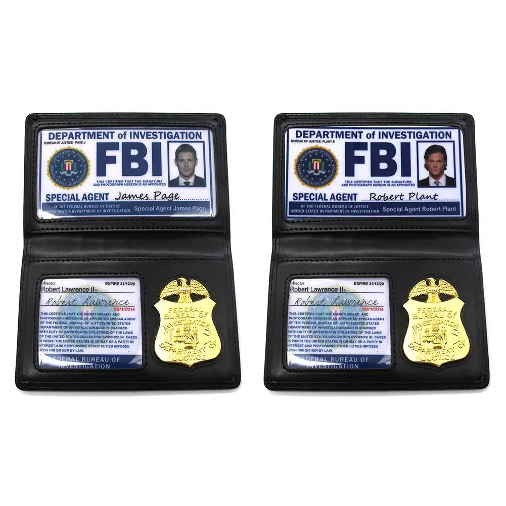 Детские ролевые занятия игральные игрушки Сверхъестественное Дин Сэм Винчестер FBI значок держатель для карт полицейский ID кошельки для карт держатель