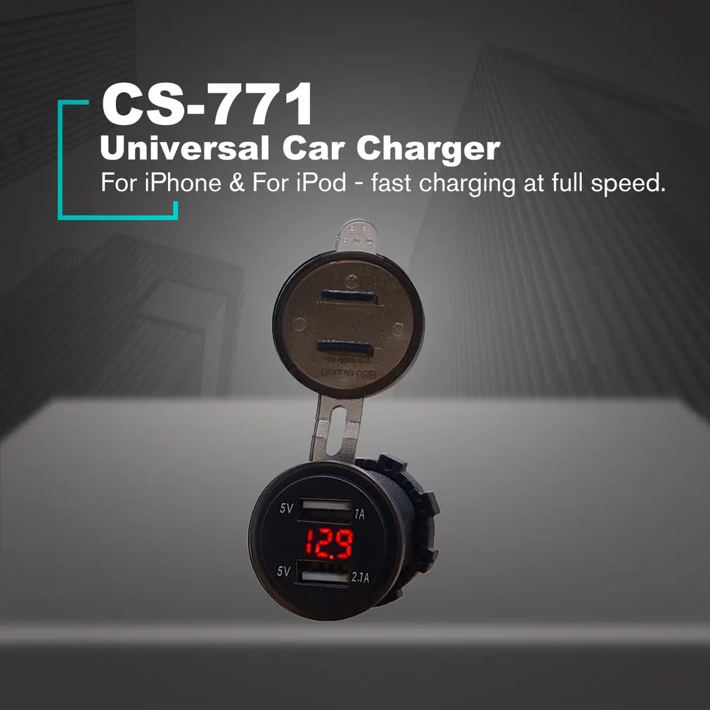 Универсальное автомобильное зарядное устройство 3.1A Dual USB Автомобильное зарядное устройство для телефона DC12V-24V водонепроницаемое зарядное устройство разъем питания для iPad для iPhone
