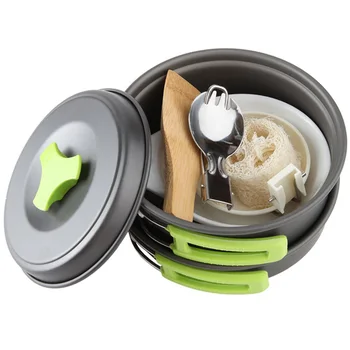 

Portable Camping Tableware Cooking Set Outdoor Cookware Pan Pot Bowl Spoon Fork For Hiking Picnic Travel Wild Campismo