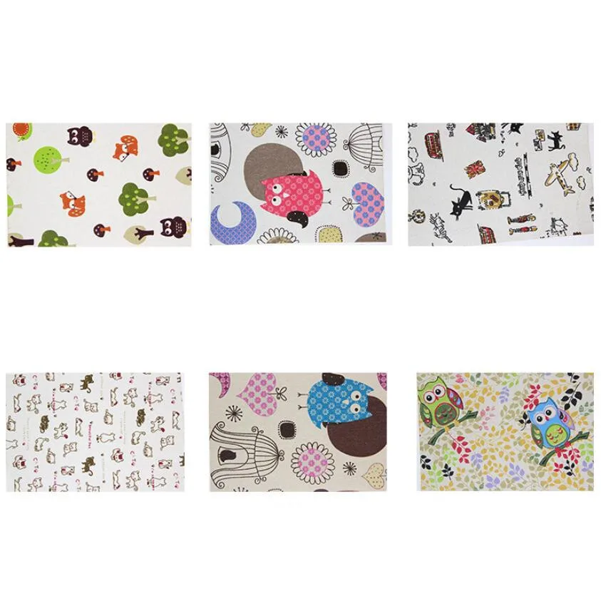 6pcs* Self-adhesive Fabric Scrapbooking Sewing Art Sticker Paper Patterns Country style Dot DIY Gift Decoration