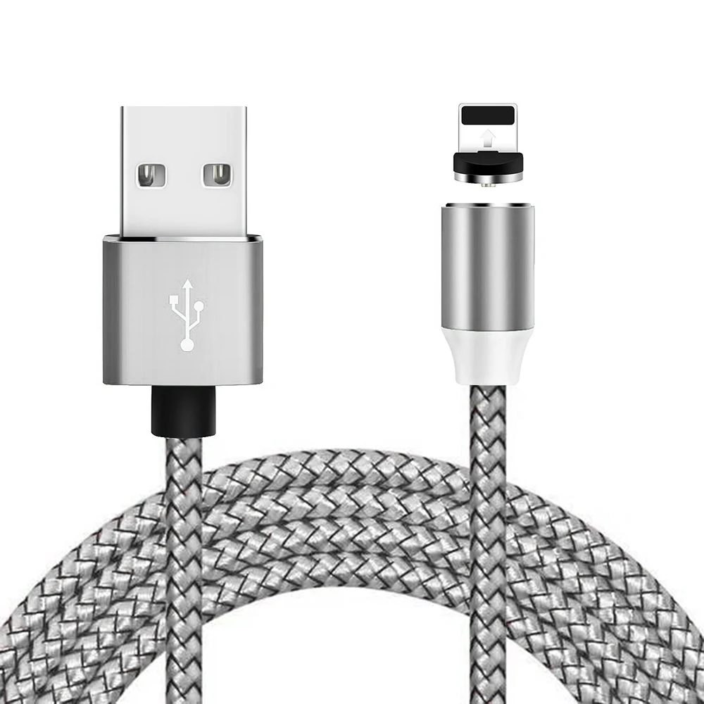 Магнитный кабель Micro usb type C для moto rola moto P30 Note One power G7 Play Z3 Z2 провод для передачи данных для moto E5 Plus G6 Play G4 G3 G2 - Цвет: for iPhone SILVER