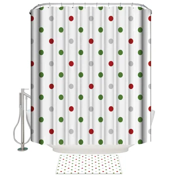

Colored Dot Pattern Shower Curtain Set Waterproof Fabric