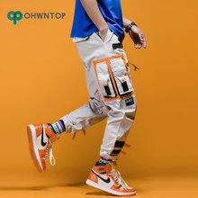 Спортивные брюки мужские Мульти накладные карманы шаровары хип хоп повседневные мужские спортивные джоггеры брюки модные повседневные штаны